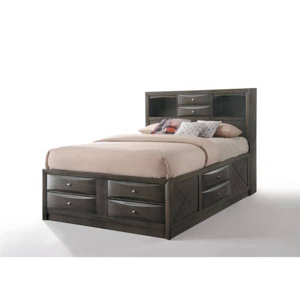 Acme Furniture Ireland Gray Oak Storage Queen Bed
