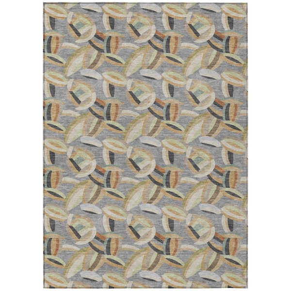 Chantille Machine Washable Indoor/Outdoor Abstract ACN2454 Gray 5 ft. x 7 ft. 6 in. Area Rug