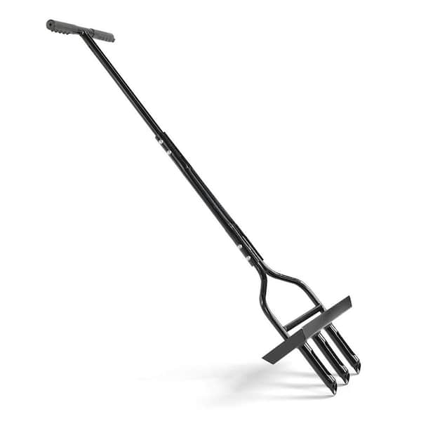 3-TineLawn Aerator Garden Tool with Soil Core Tray Manual Grass Plug Aerators and A Cleaning Tool