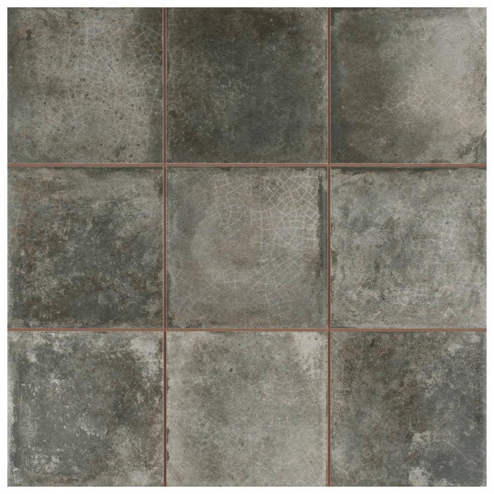 Kings Etna Nero 13-1/8 in. x 13-1/8 in. Ceramic Floor and Wall Tile (12.2 sq. ft./Case) price history on PriceWatchPro