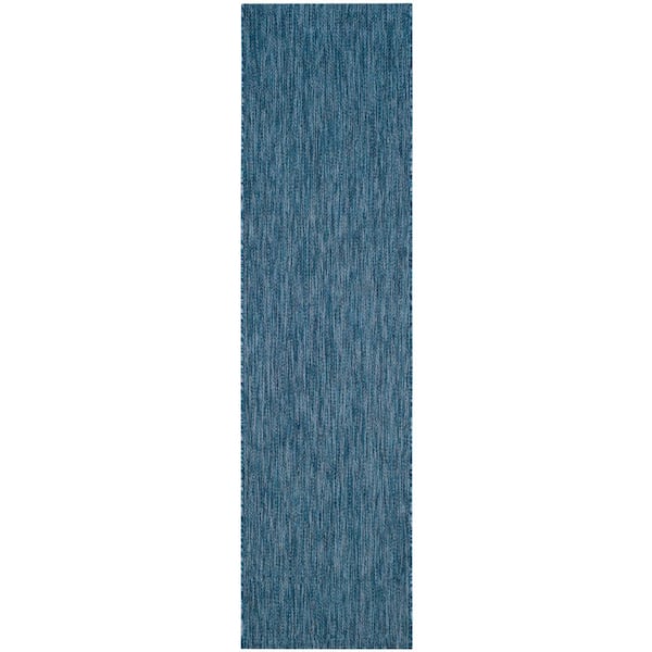 Courtyard Navy 2 ft. x 14 ft. Indoor/Outdoor Patio  Runner