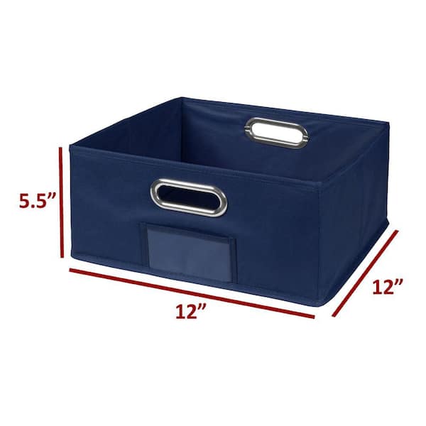 Juvale Dark Blue Fabric Storage Bin for Home and Bathroom (16 x 6