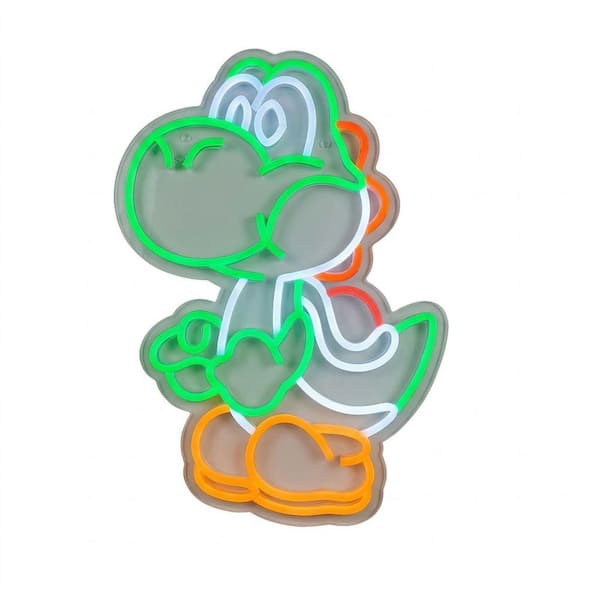 Anime Neon Sign Dinosaurs Dimmable LED Neon Lights USB Acrylic Wall Decor for Game Room Bedroom Mario Fans