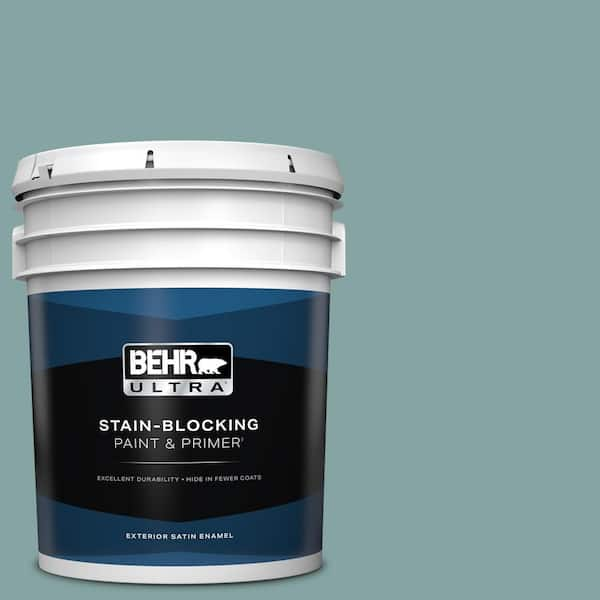 BEHR ULTRA 5 gal. #PPU13-08 Venus Teal Satin Enamel Exterior Paint & Primer