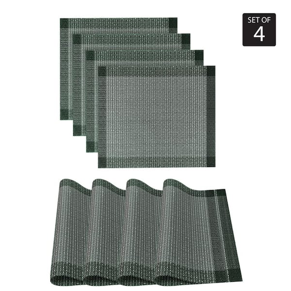 Dainty Home Palermo 15 in. x 15" In. Blues and River Blue PVC Placemats Set of 4