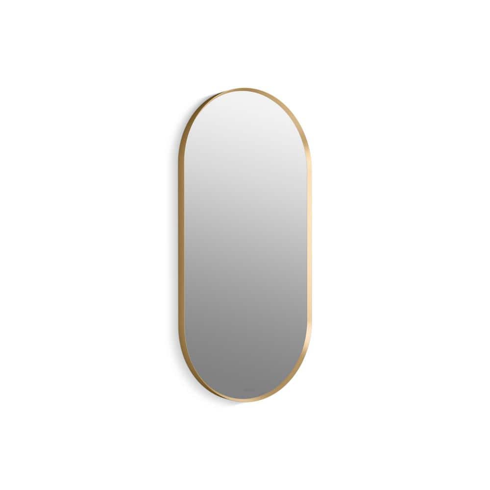 Essential Elegance 40" x 20" Brushed Gold Metal Framed Vanity Mirror