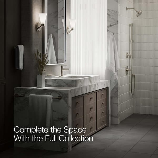 KOHLER Taut Single Handle Single Hole 1.2 GPM Bathroom Sink Faucet with Escutcheon in Brushed Nickel