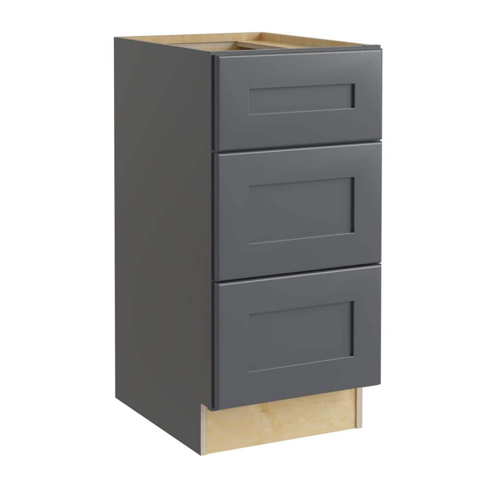Newport 12 in. W x 24 in. D x 34.5 in. H Assembled Plywood Drawer Base Kitchen Cabinet in Deep Onyx with Soft Close price history on PriceWatchPro