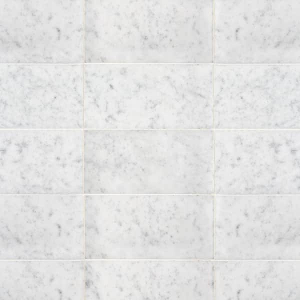 Jeffrey Court Carrara White 6 in. x 12 in. Honed Marble Wall and Floor Tile (1 sq. ft. / pack) Jeffrey Court Carrara White 6 in. x 12 in. Honed Marble Wall and Floor Tile (1 sq. ft. / pack)