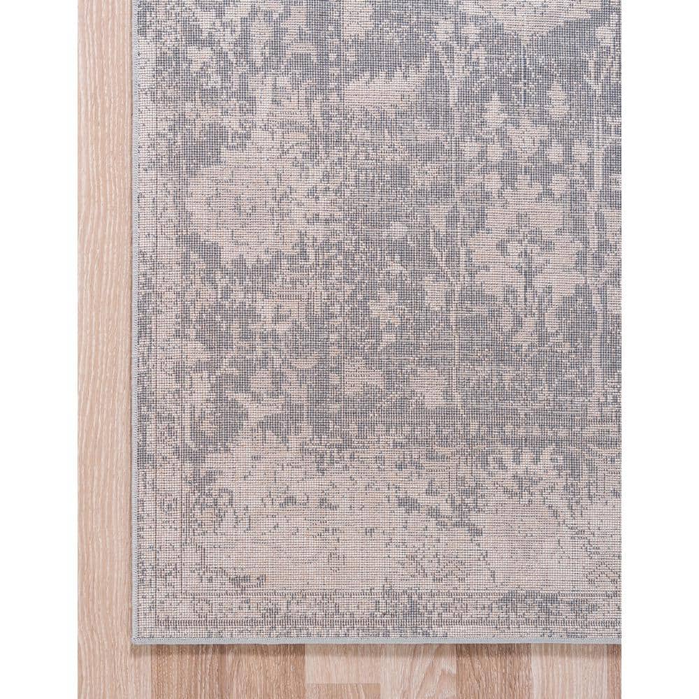 Blue Square Easy Care Stain-Resistant Area Rug