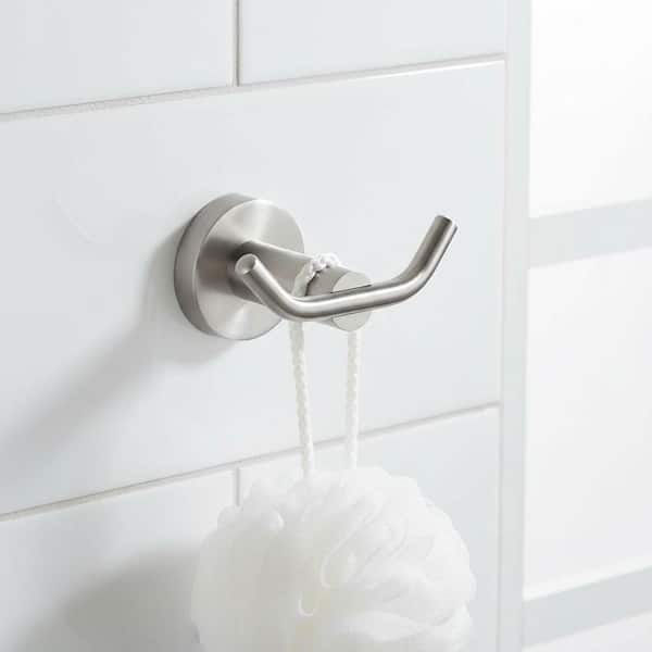 J-hook Double Robe/Towel Hook in Brushed Nickel