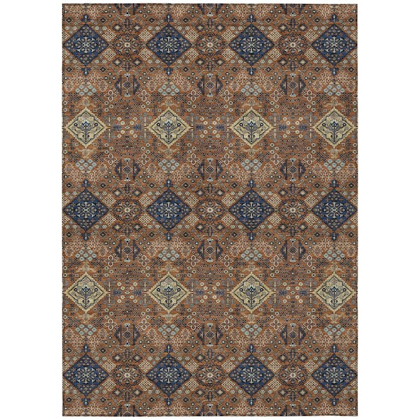 Chantille Machine Washable Indoor/Outdoor Abstract ACN2477 Paprika 9 ft. x 12 ft. Area Rug