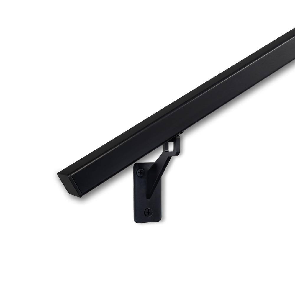 13 Foot L Architectural Straight Aluminum Handrail, Indoor / Outdoor, Stainless Steel Brackets, Satin Black price history on PriceWatchPro