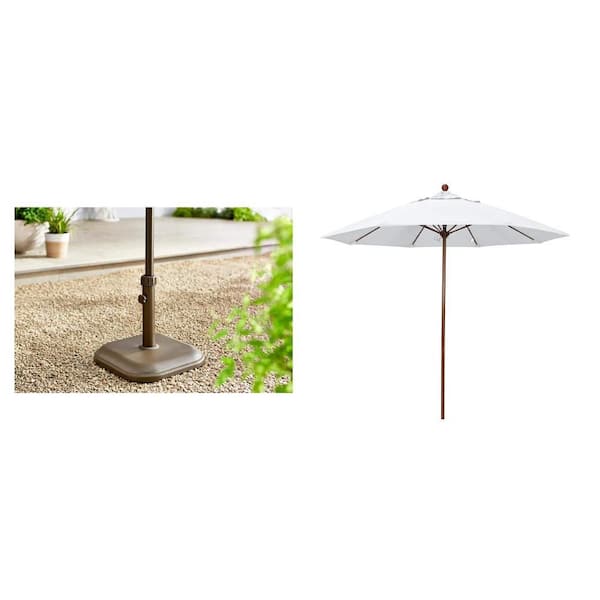 hofbrau patio umbrella Purple Leaf 8'x8' Offset Cantilever with 360 Rotation 7' High Outdoor Umbrella with Weighted Base for Poolside, Deck, Garden Turquoise 240gsm Fabric Set of Four Patio Beer