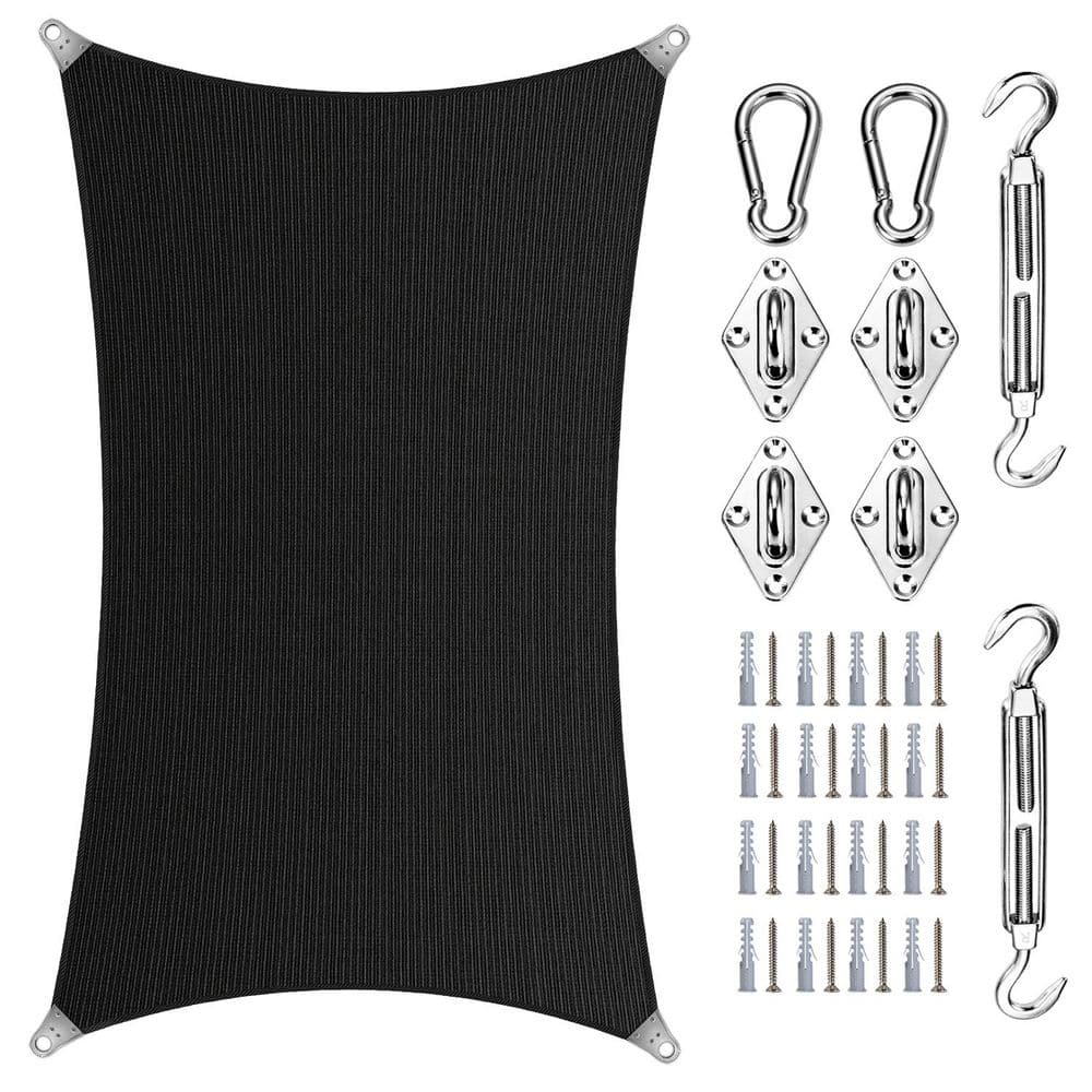 Super Ring 16 ft. x 20 ft. Sun Shade Sail with Hardware Kit-Black price history on PriceWatchPro