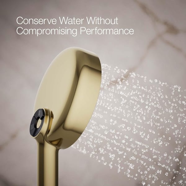 KOHLER Statement 3-Spray Wall Mount Handheld Shower Head 1.75 GPM in Vibrant French Gold