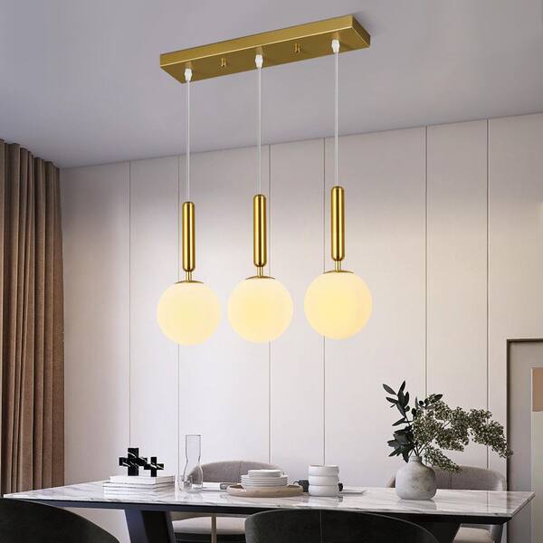 ZHLWIN Home Lighting 40W 3-Light Mid Century Gold Retro Straight