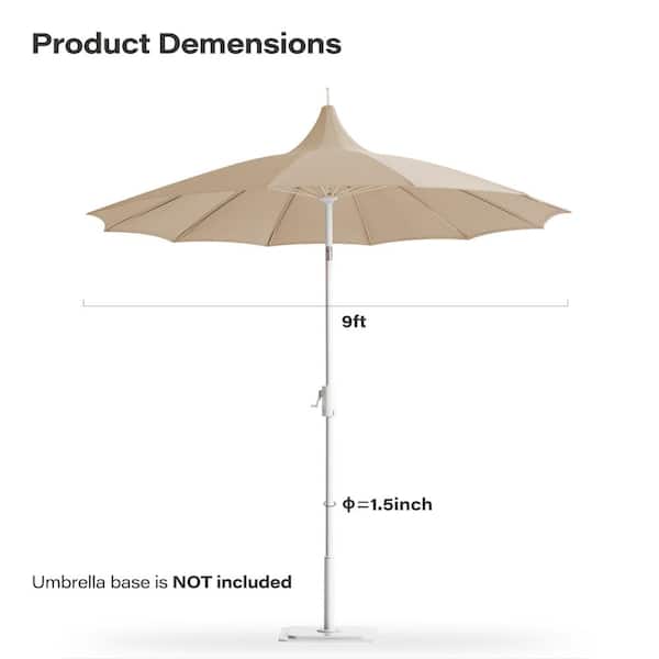 LAUSAINT HOME 9 ft. Market Tilt Pagoda Patio Umbrella in