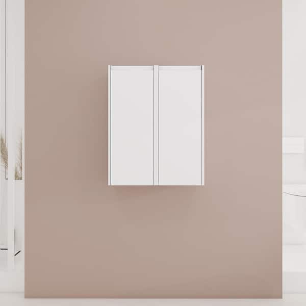 Modern 23.62 in. W x 9.81 in. D x 29.5 in. H Bathroom Storage Wall Cabinet in White