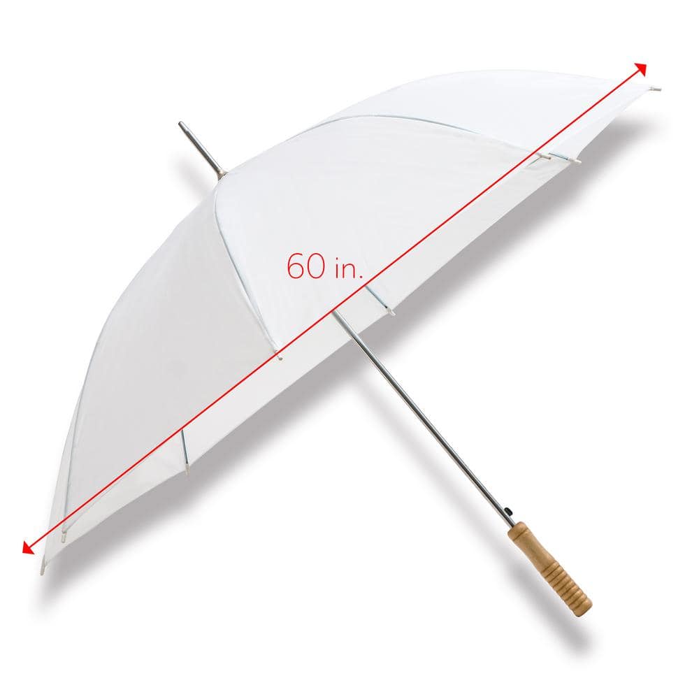 Elegant White Nylon and Polyester Wedding Umbrella Set