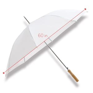 60 in. White Manual Open Wedding Umbrella (10 Pack)