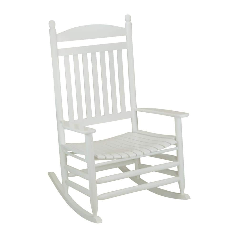 bradley white slat patio rocking chair