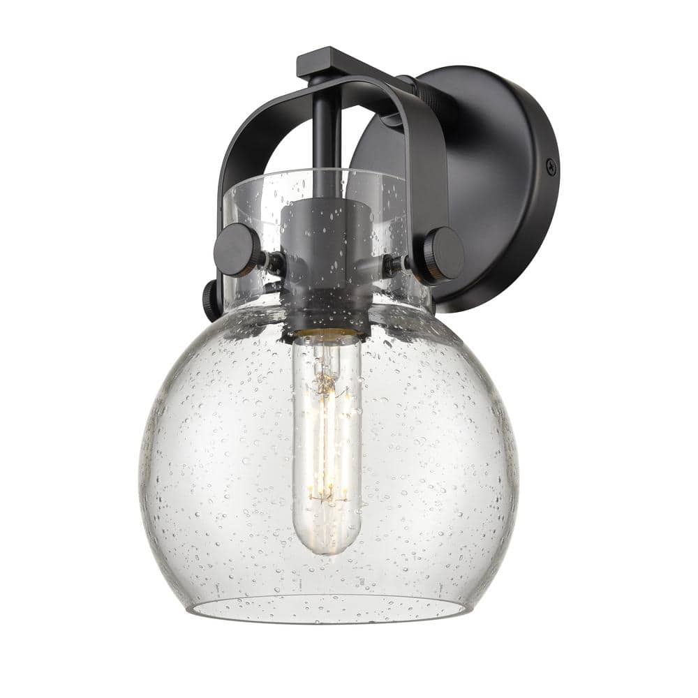 Pilaster II Sphere 6.5 in. 1-Light Matte Black Wall Sconce with Glass Shade price history on PriceWatchPro