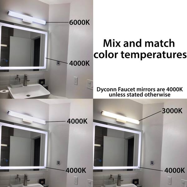 Dimmable Touch Sensor 3000 6000k Anti, Horizontal Bathroom Vanity Mirrors