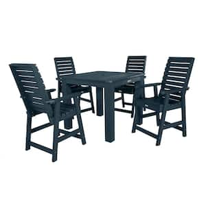 Weatherly Federal Blue 5-Piece Plastic Square Outdoor Dining Set