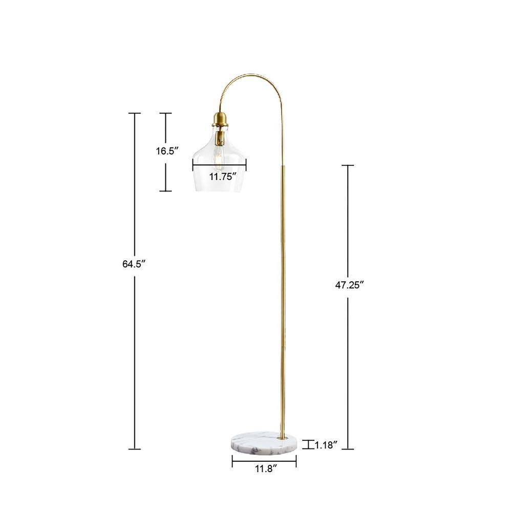 Auburn Gold Steel Floor Lamp with Marble Base