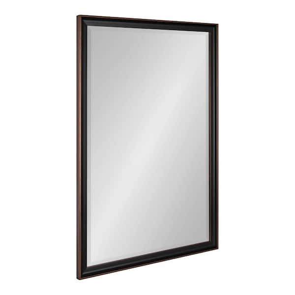 Kate and Laurel Havana 26.50 in. W x 38.50 in. H Black Rectangle Traditional Framed Decorative Wall Mirror