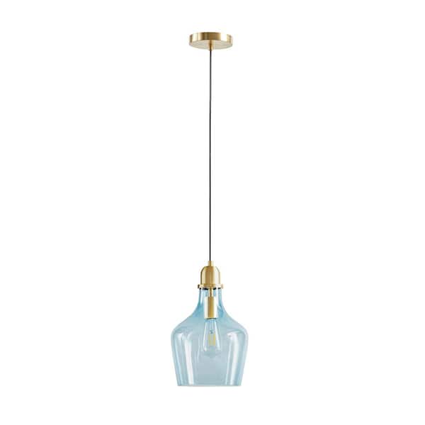 INK+IVY Auburn 1 Gold/Blue Pendant Light