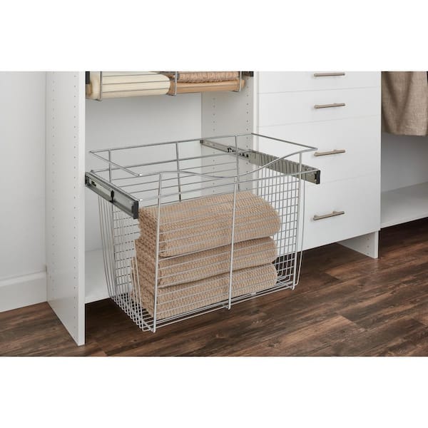 14 Inch Deep Closet or Kitchen Cabinet Heavy-Gauge Wire Baskets w/  Full-Extension Slides by Rev-A-Shelf