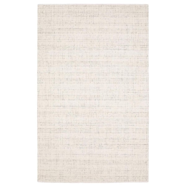 10 ft. x 13 ft. Ivory, Gray Striped Washable Area Rug
