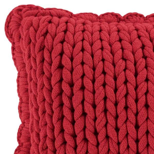 red knit pillow