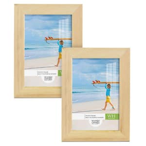 Woodgrain 4 in. x 6 in. Natural Wood Picture Frame (Set of 2)