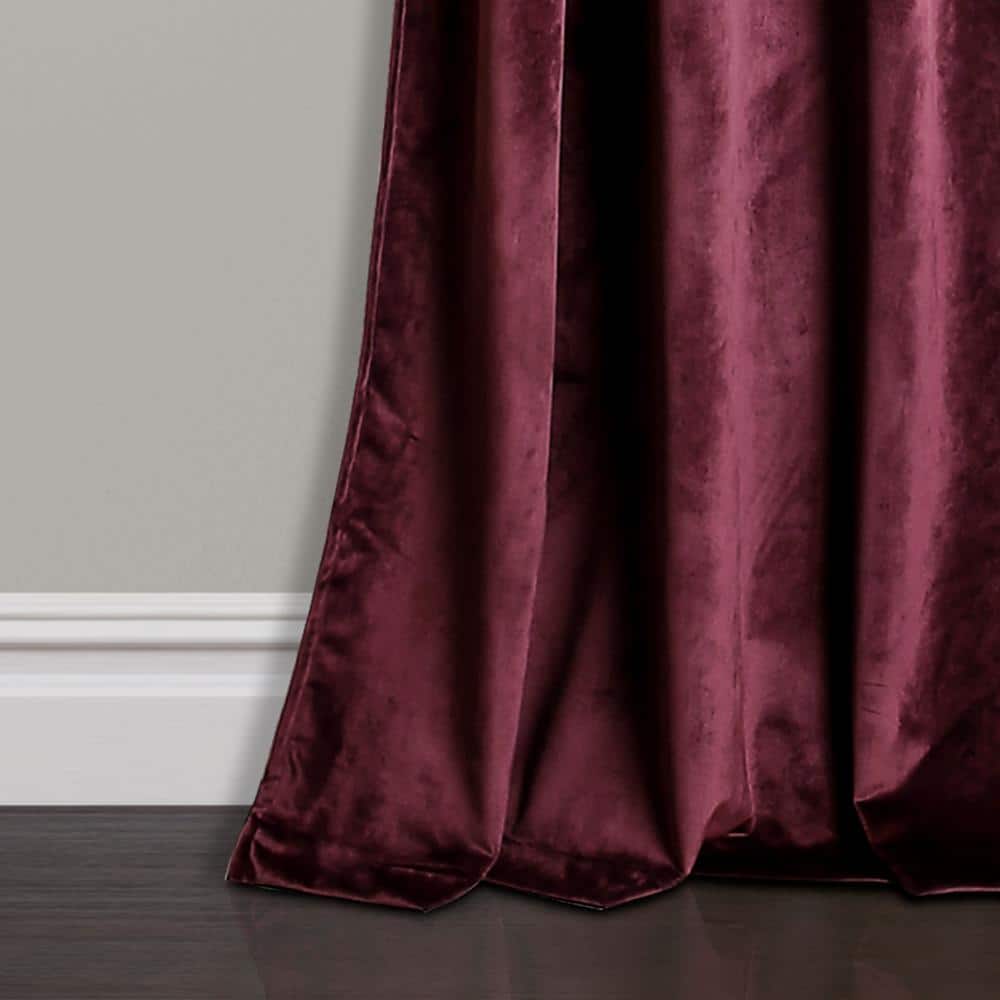 Prima Plum Velvet Room Darkening Curtain Pair