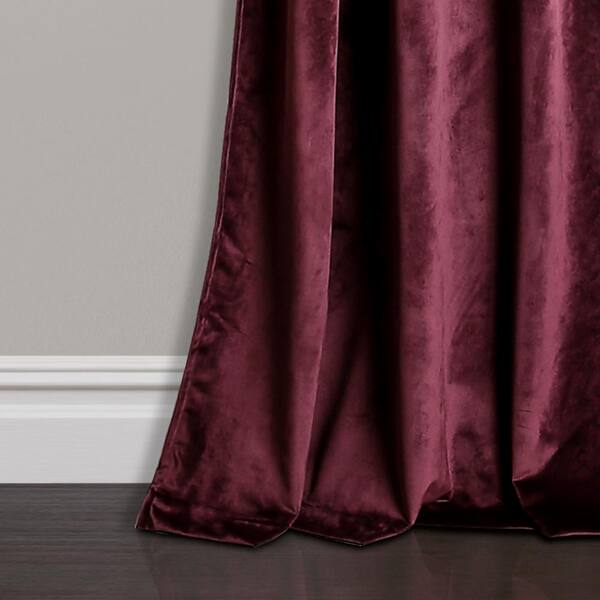 Lush Decor Plum Solid Grommet Room Darkening Curtain - 38 in. W x 