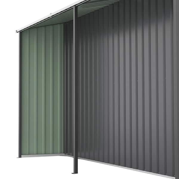 10 ft. W x 12 ft. D Dark Gray Metal Shed with Lockable Doors and