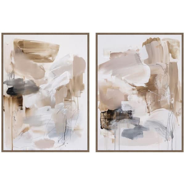 2-Piece Sylvie "Earth Form No 1 and No Two 2-Piece" by Amy Lighthall Abstract Framed Art Print Set 38 in. x 28 in.