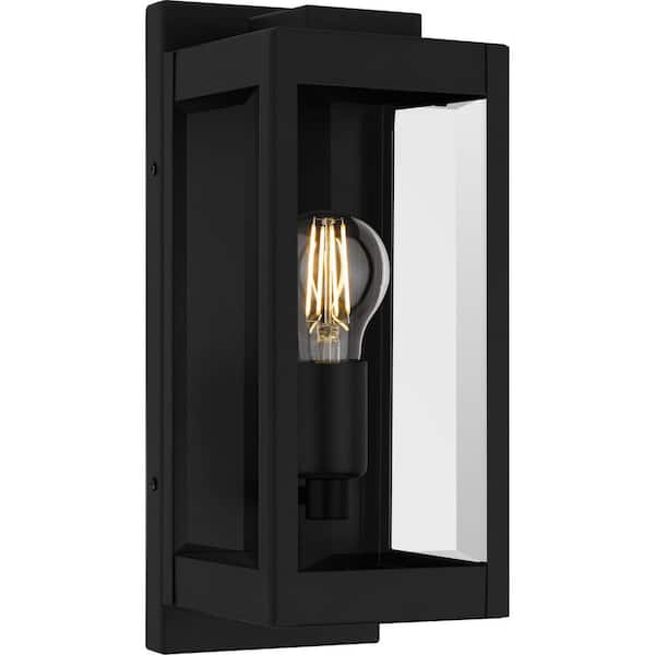 Quoizel Eastover 13 in. Earth Black Outdoor Hardwired Wall Lantern Sconce with No Bulbs Included