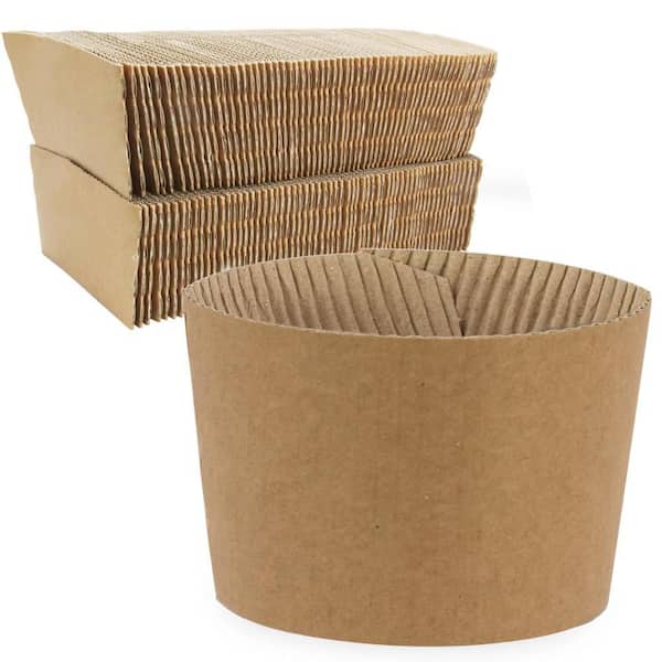 Disposable Kraft Coffee Cup Sleeves for Hot and Cold Drinks, Beverage Insulator, and Hand Protection, Brown (100-Pack)