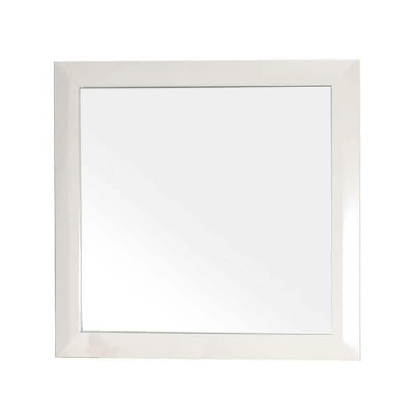 Bellaterra Home Telford 32 in. W x 32 in. H Framed Square Bathroom Vanity Mirror in white