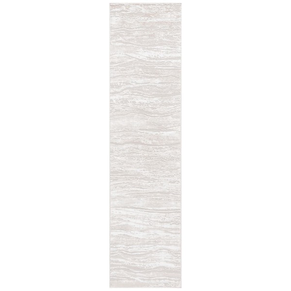 Carter 2 ft. x 10 ft. Ivory/Taupe Marble Runner Rug
