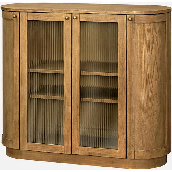 Penasco Tan 35 in. Accent Cabinet Office Storage Cabinet with 1 Shelves and No Additional Features