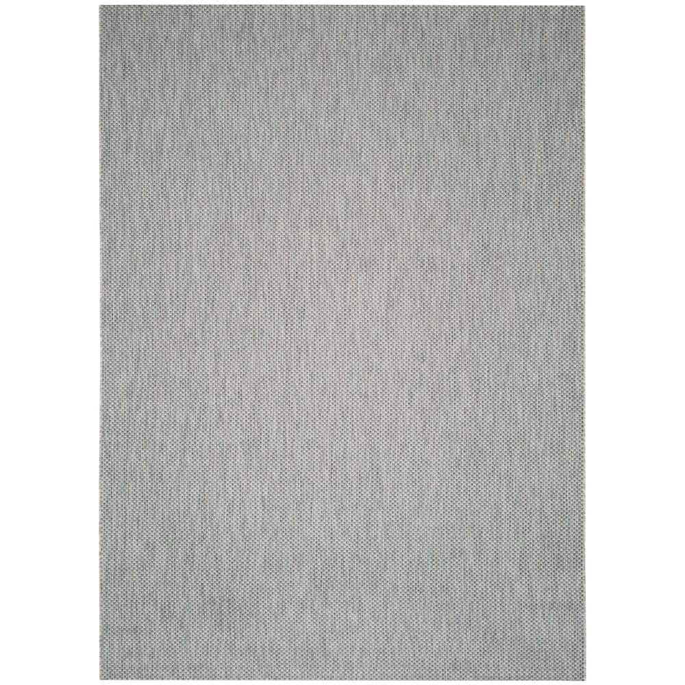 Gray Synthetic Flat Woven Reversible Outdoor Area Rug, 9' x 12'