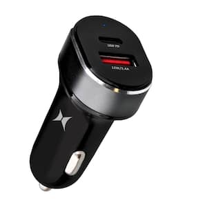 Car Power Delivery 2-Port Charger, 18-Watt Type-C/12-Watt USB-A, Repower 2 Devices Simultaneously Works with SmartphOnes