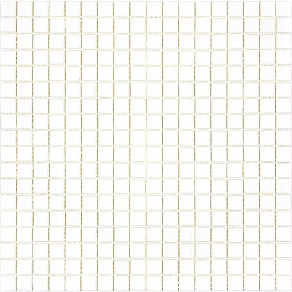 Apollo Tile Skosh 4" x 6" Glossy Baby Powder White Glass Mosaic Uniform square Wall & Floor Sample Tile 0.13 sq. ft./Piece (1-Pack)
