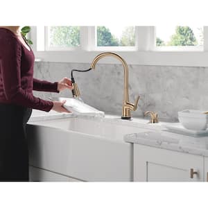 Greydon Gold Touch2O with Touchless Technology Single-Handle Pull Down Sprayer Kitchen Faucet in Champagne Bronze