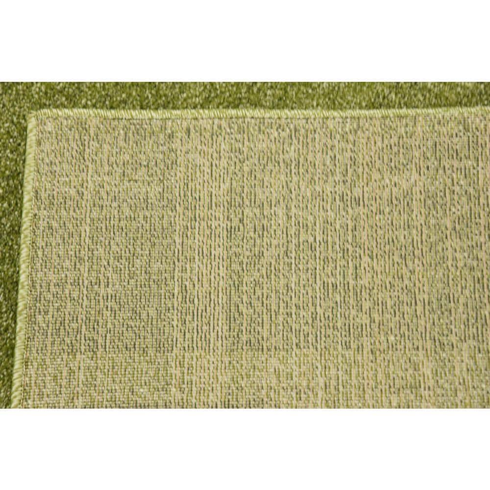 Green Geometric Tufted Washable 6' x 9' Area Rug